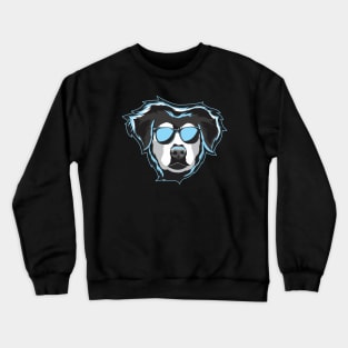 Goberian Glow: Casual Neon Artwork for Doggo Fans Crewneck Sweatshirt